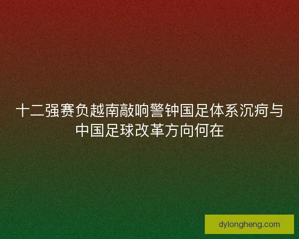 十二强赛负越南敲响警钟国足体系沉疴与中国足球改革方向何在